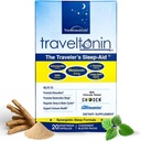 Travel Sleep Aid | Get Jet Lag Relief, Restorative Sleep, Immune Support | Flight, Hotel Essential | 5-in-1 Formula w/Melatonin, Ashwagandha, L-Theanine, GABA, Lemon Balm | 20 Capsules | 블리스트 팩