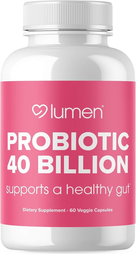 루멘 Naturals Probiotics 40 억 CFU | 여성 및 남성용 프로바이오틱스 | Digestion, Gut Health & Immune System with Digestive Enzymes 60 Veggie Count