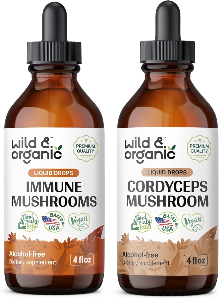 야생 & 유기 이마네 버섯 티아누스 4 fl oz & Cordyceps 티아누스 4 fl oz