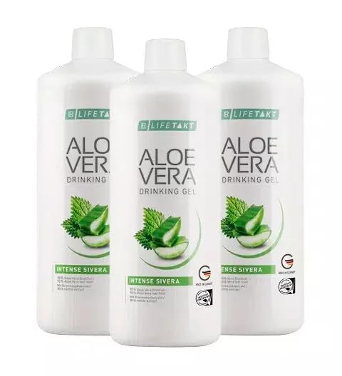 LR Lifetakt 알로에 Vera 식용 젤 강렬한 Sivera 건강 관리 여자 남자 음료 매일 자연적인 처리 세트 3-1000 ml./33.3 fl.oz