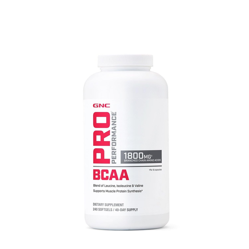 GNC 직업적인 성과 BCAA 1.8g의 3rd 당은 남자 & 여자, 분지된 사슬 아미노산, 필수 아미노산 지원 근육 단백질 종합, 240 Softgels, 40 SVG를 위한 보충교재를 시험했습니다