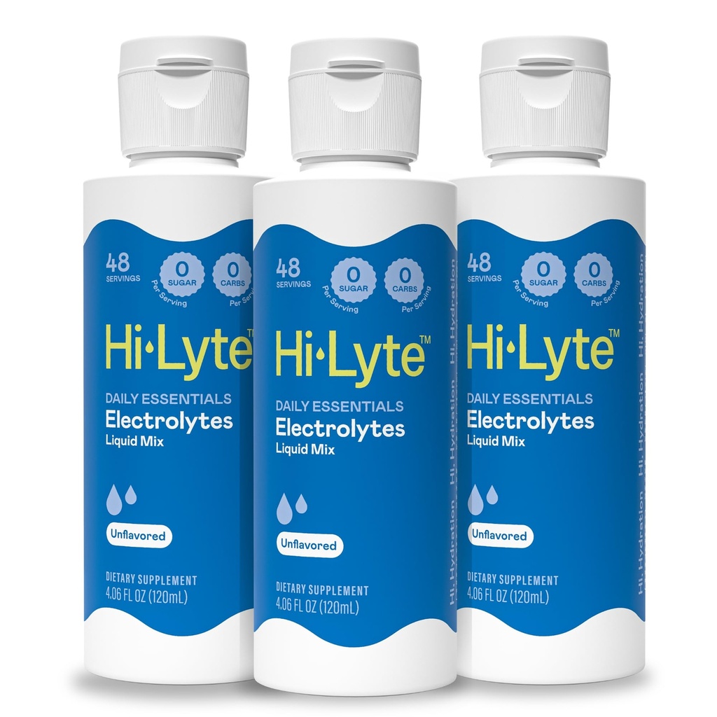 Hi-Lyte Daily Essentials Electrolytes 액체 혼합 Unflavored, 144 서빙