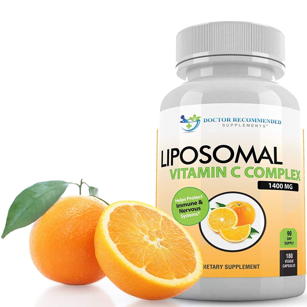 서빙 당 Liposomal 비타민 C 1400mg - 180 Veggie 캡슐 높은 흡수 아스코르브산, Lypo-Spheric 비타민 C 복잡한 면역 지원은 강력한 산화 방지제 및 교원질 승압기를 가진 보충교재를 보충합니다