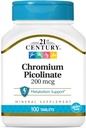 21 세기 크롬 Picolinate 200 mcg 100 탭