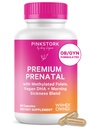 여성을위한 핑크 Stork 프리미엄 Prenatal 비타민 - 유기 전체 식품 성분, Multivitamin & Probiotics - 아침 Sickness, Digestion, & Energy - Folate, B6, & Iron - 60 캡슐