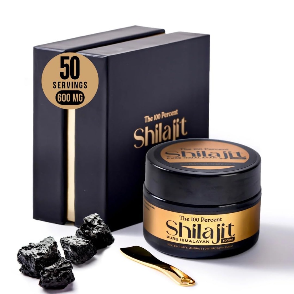남자 & 여자 600mg를 위한 순수한 Himalayan Shilajit, 50 서빙 - 금 급료, 실험실 시험 포함해, 가장 높은 고도에서 추출된 85+ 추적 무기를 가진 최대 힘 Fulvic 산