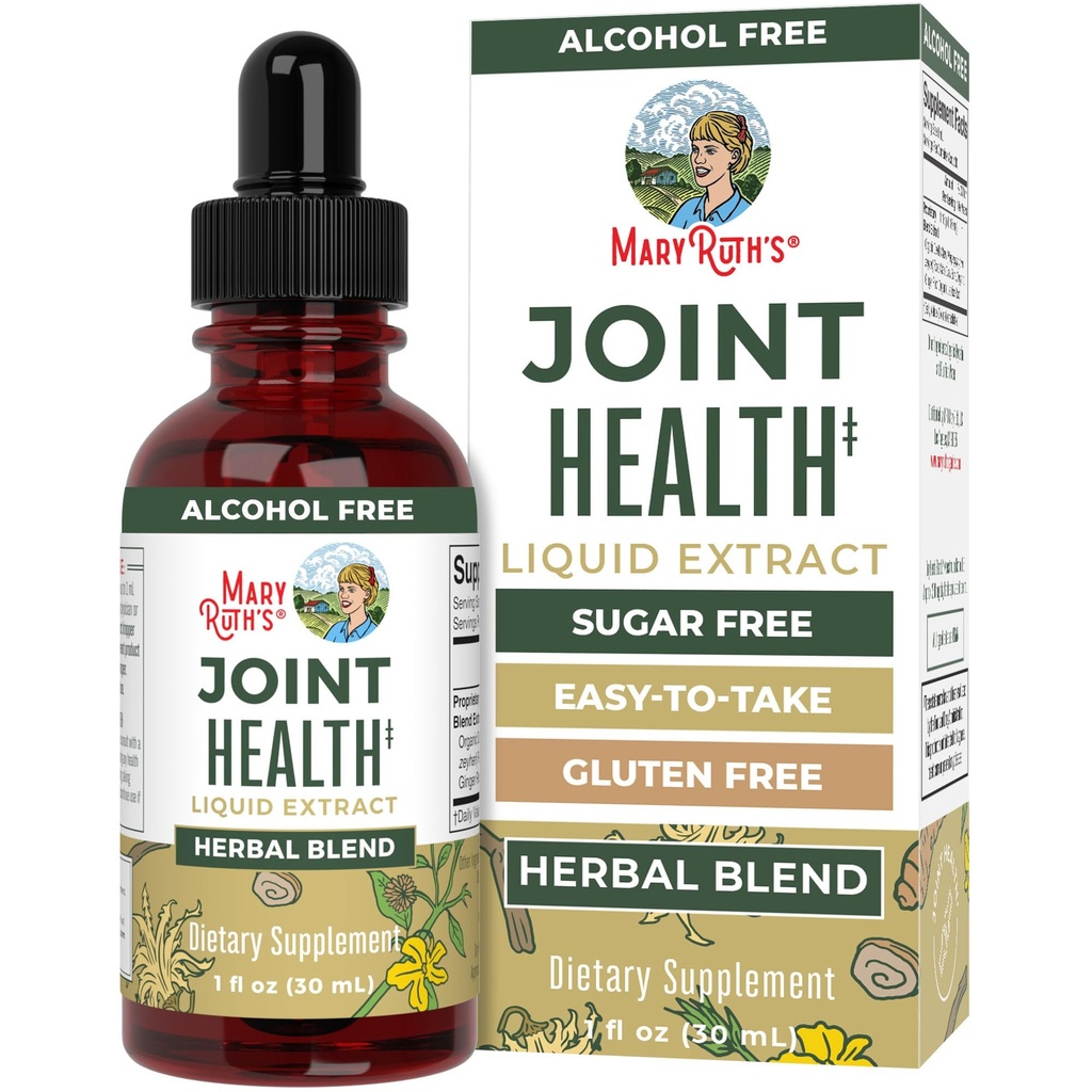 MaryRuth Organics Joint Health Liquid Extract | 4 초본 혼합 액체 낙하 | 생강 뿌리 | Licorice Root | Cats Claw | Devils Claw | Vegan | Non GMO | 알코올 프리타닉 | 30 인분