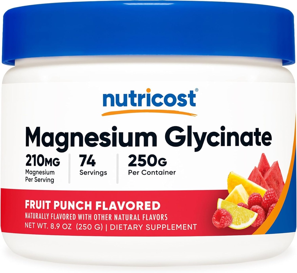 Nutricost 마그네슘 글리세린 분말 (Fruit 펀치, 250 그램)