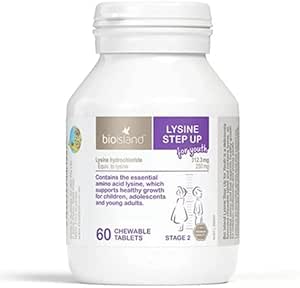 2 세트 Bio Island Lysine 단계 청소년 60 Chewable 정제 (호주 수입품)