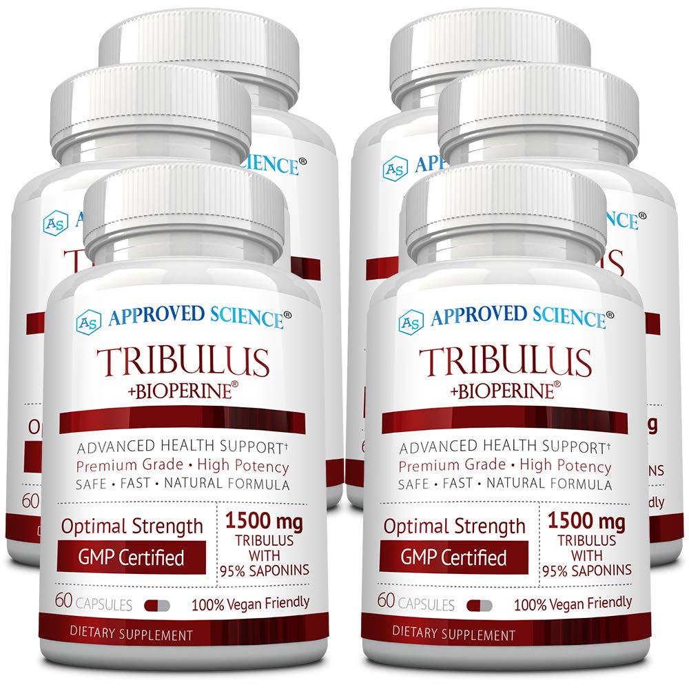 승인 과학 Tribulus Terrestris - 360 캡슐 - 부스트 테스토스테론, 강화 운동 성능, 근육 성장 및 수리 - 95 % Furostanol Saponins - Bioperine - Vegan - 6 병 지원