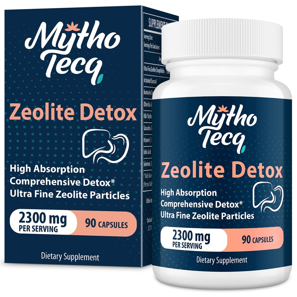 2300 MG Zeolite Detox 캡슐 - 활성화된 숯 & 벤토나이트 찰흙, 높게 흡수가능한 가득 차있는 몸, 간결 & Gut Cleanse, 비석 Clinoptilolite (90의 캡슐)