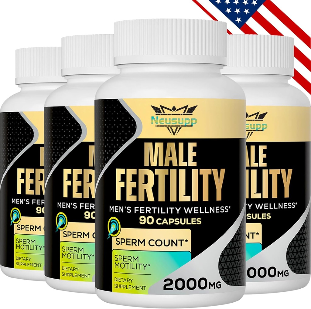 남성, 남성 전염성 비타민에 대한 불임 보조제 -광성 정자 수, 무조직 및 강도, 2000MG Mens Fertility Maca Root, Zin & Folate Conception - 4 팩