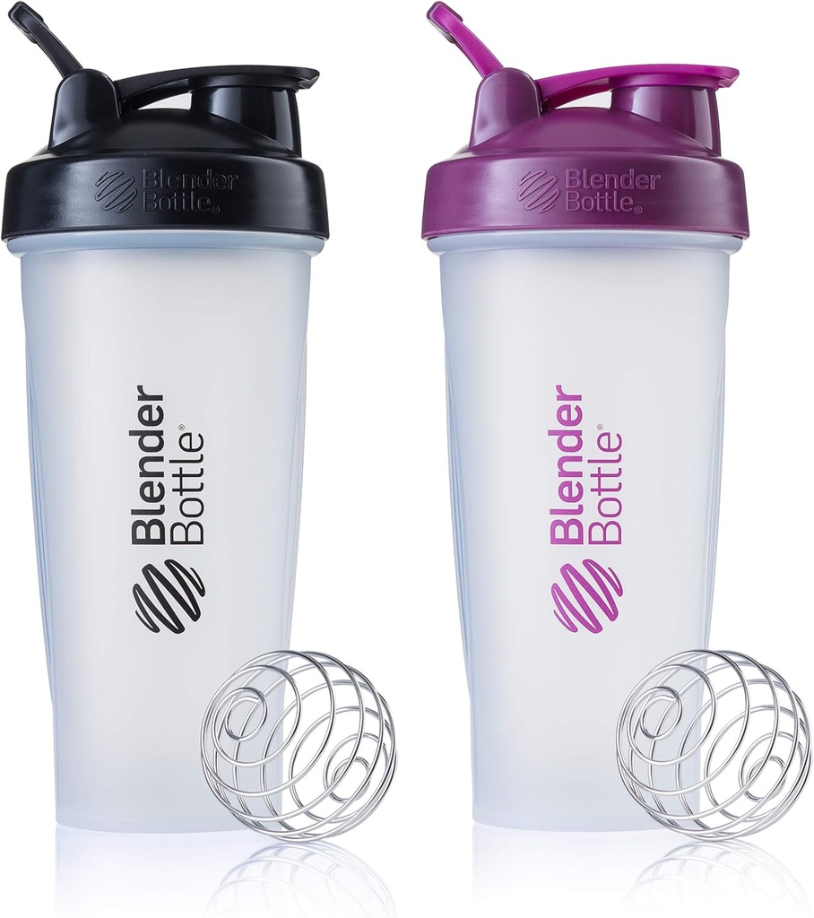 BlenderBottle Classic Shaker Bottle Perfect for Protein Shakes and Pre Workout, 28-Ounce (2 팩), 5 월 채색