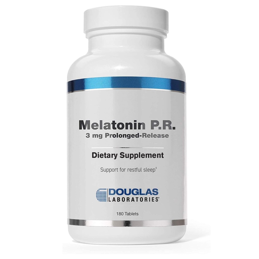 Douglas Laboratories Melatonin Prolonged Release - 3 mg Melatonin - Sleep Support Supplement - 호르몬 균형, Relaxation, 산화 방지제 및 면역 체계 * - 180 정제