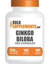 BulkSupplements.comginkgo Biloba 추출물 캡슐 - Ginkgo Biloba는 잎, 초본 보충교재에서 sourced - Vegan, 서빙 당 1 캡슐, 180 조사 (1의 포장)