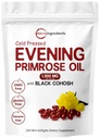 마이크로 재료 저녁 Primrose 오일 1300mg / 서빙, 240 Softgels | 40mg Black Cohosh Extract, Cold Pressed - 10 % Active GLA, Non-GMO, 글루텐 없음, 삼키기 쉬운