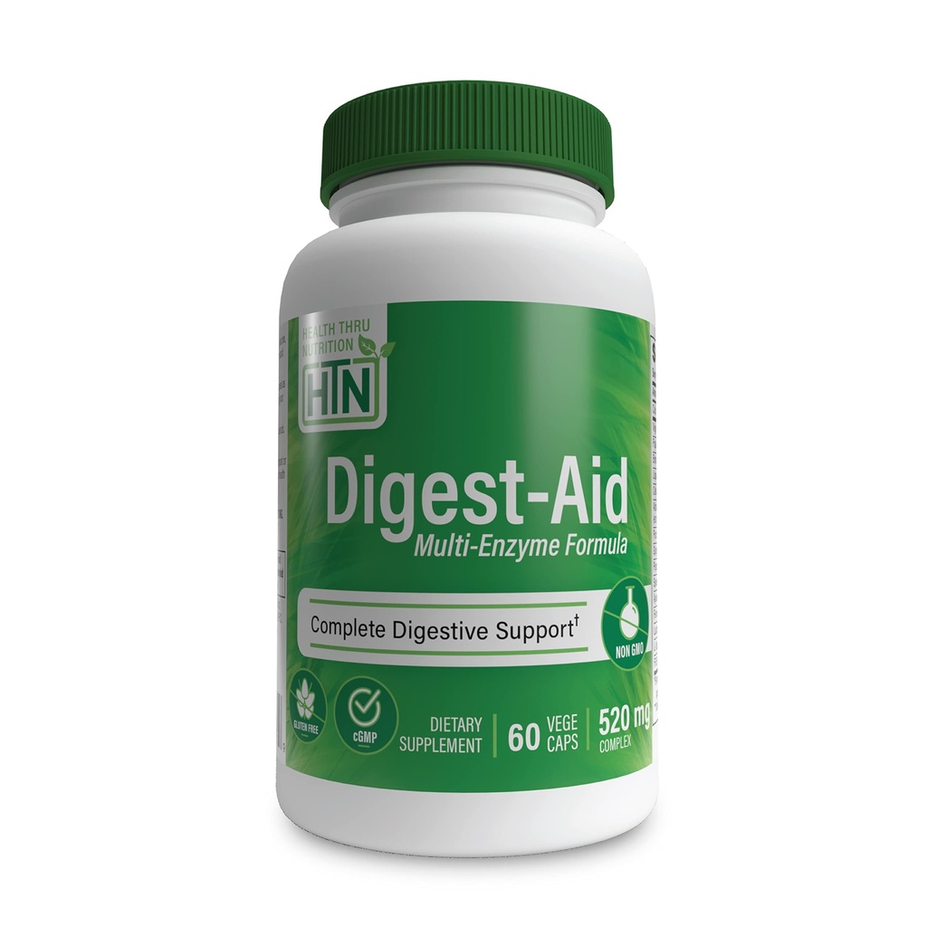Digest-Aid | 사전 및 프로바이오틱스를 통한 소화성 효소 공식 완성 | 소화 및 영양 흡수 지원 | 빠른 행동장애 완화 | Non-GMO | Health Thru Nutrition (Pack of 60)