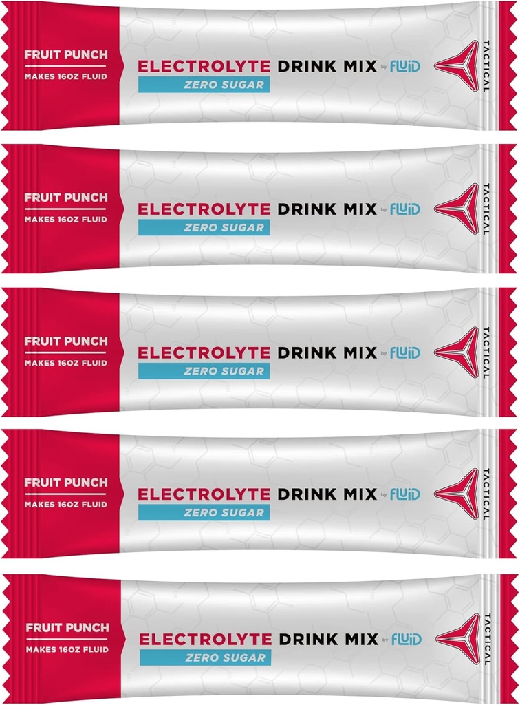 유체 전술 - Zero Sugar, Keto Electrolyte Powder, Hydration Packets, 미국 (Fruit Punch, 25 카운트)