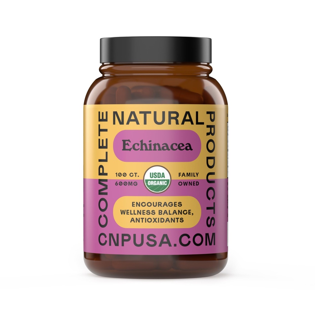 자연적인 제품 유기 Echinacea 캡슐 600mg, 100ct | 식물 기초를 두어, 면역 체계 & 계절 건강 지원 | 순수한 허브, 비 GMO, 채식주의자 캡슐