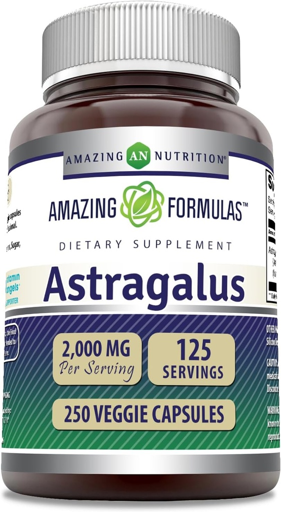서빙 캡슐 보충 당 놀라운 수식 Astragalus 2000 mg | 순수 Astragalus Membranaceus 식물 뿌리 추출에서 만든 | 비 GMO | 글루텐 무료 (250 개)