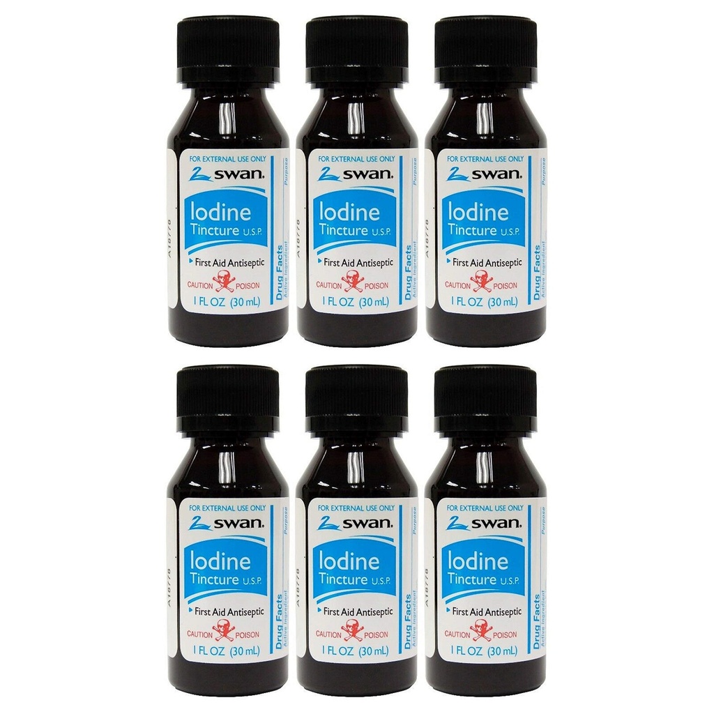 Swan Iodine Tincture U.S.P. - 1 fl oz (6 팩)