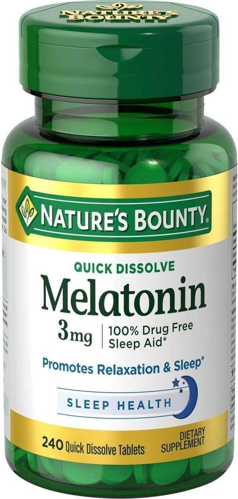 자연의 현상 Melatonin 3 mg 정제 240 정제 (포장 4)