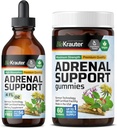 BIO KRAUTER 광고 지원 60 Gummies & Adrenal 지원 Tincture 4 Fl. Oz.
