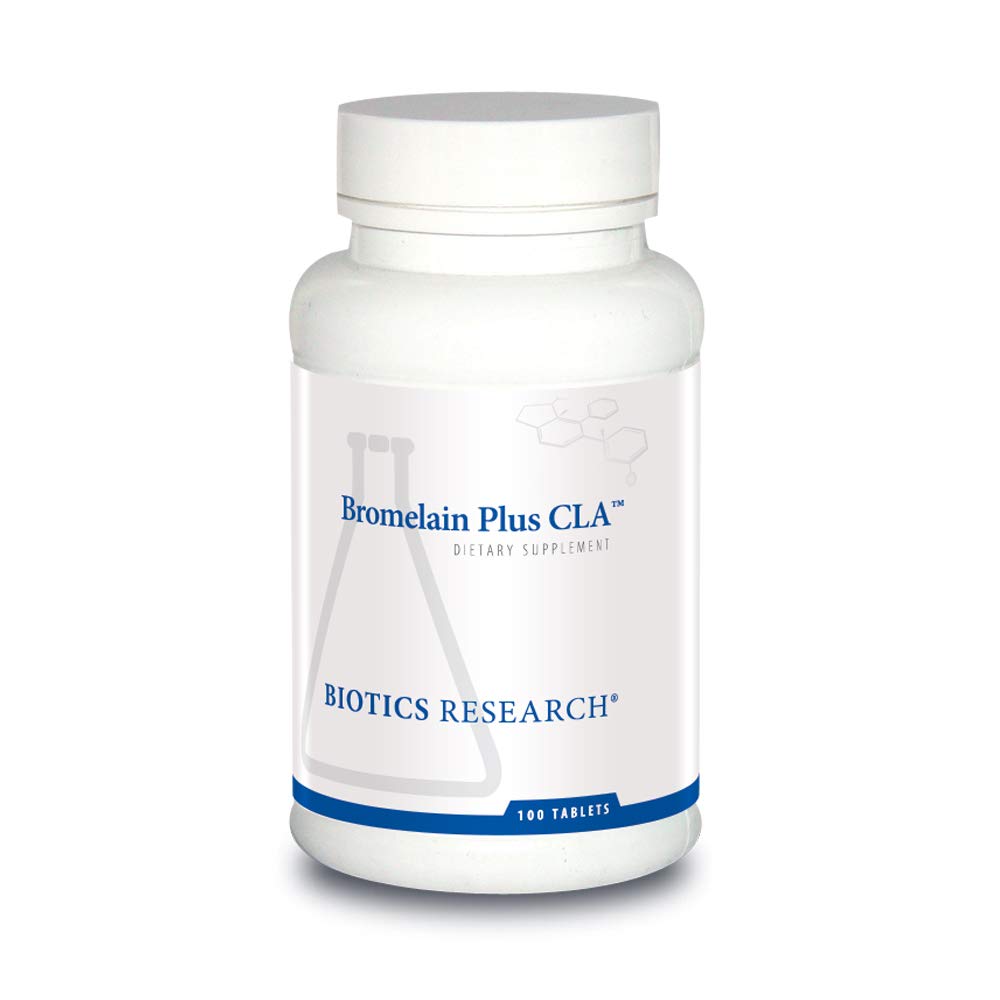 Biotics 연구 Bromelain Plus CLA Supplies Bromelain 및 Papain은 보충교재 효소 지원, Muscular 안락 100 정제를 제공합니다