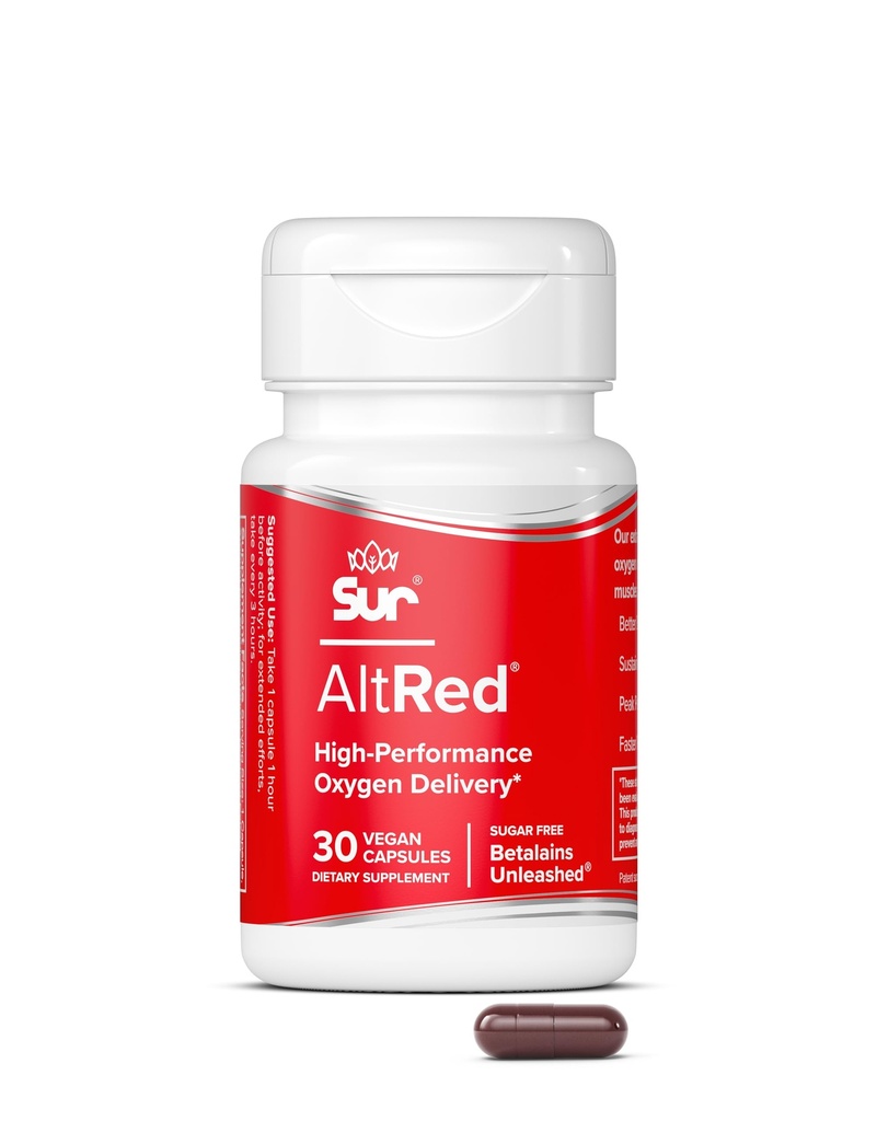 근육 회복과 스포츠 영양을위한 AltRed Sur Beet 뿌리 캡슐 - 25 % 베타라인 추출물 Pre Workout & Endurance Athletes를위한 Nitric 산화물 보충 - 스포츠에 대한 NSF 인증