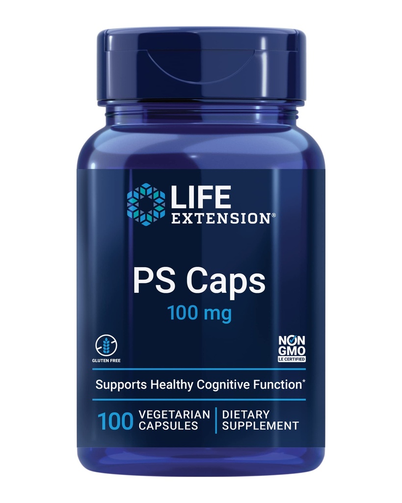생활 연장 PS 모자, phosphatidylserine, Cognitive 성과를 위한, 글루텐 자유로운, 비 GMO, 채식주의자, 100개의 캡슐