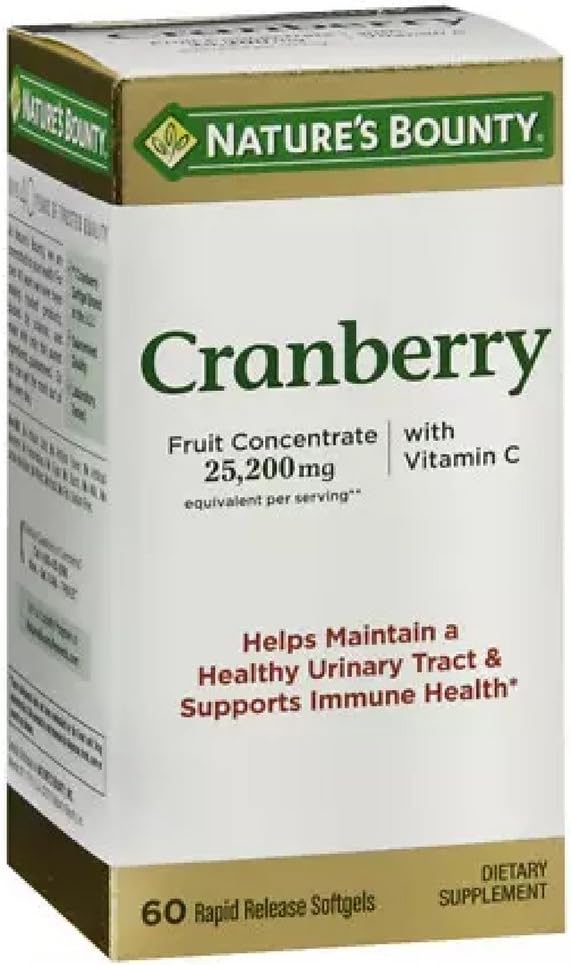 Nature's Bounty Cranberry Dietary 보충교재 60 연약한 젤 (4의 포장)