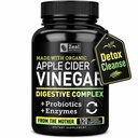 유기 애플 아이더 Vinegar 캡슐 + 소화 효소 & Probiotics (1500mg | 120 캡슐) Gut 건강, 면역 지원, 소화 및 해독 Cleanse를 위한 익지않는 애플 아이더 Vinegar 알약 & 섬유 보충교재
