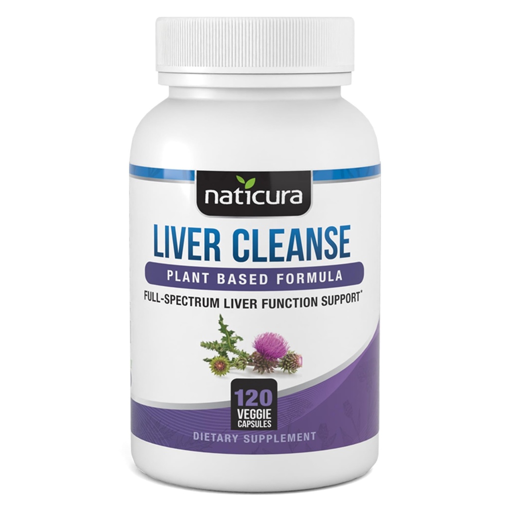 Liver Cleanse Plant-Based Formula - 우유 이틀, 비타민 C 및 아연과 Vegan Full-Spectrum 보충 교재 - 120 캡슐 - 필러 또는 GMO 없음