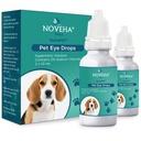 NOVEHA HydraPetTM Pink Eye Drops for Dogs & Cats | 2% 염화 나트륨을 가진 인공 티어를 윤활하고, 옥수수 Edema & Pets 건조한 눈 증후군을, 과민한 동물 눈 - 10mL (포장 2)