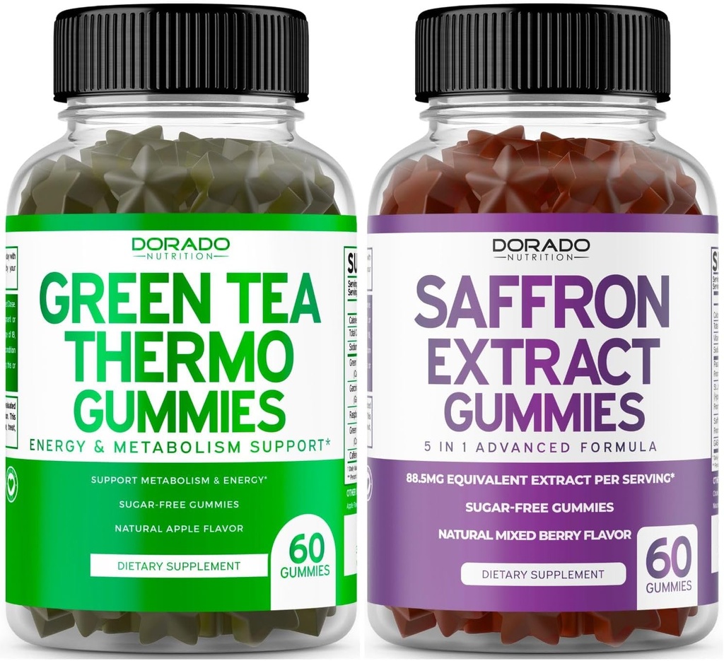 녹차 뚱뚱한 가열기 (60 조사) 체중 감소 뚱뚱한 가열기 Appetite 성인과 Saffron 보충교재 (60 Gummies) 우수한 설탕 자유로운 거미 - 1개의 진보된 공식에서 5 - Vegan 안전 & 미국 Made