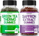 녹차 뚱뚱한 가열기 (60 조사) 체중 감소 뚱뚱한 가열기 Appetite 성인과 Saffron 보충교재 (60 Gummies) 우수한 설탕 자유로운 거미 - 1개의 진보된 공식에서 5 - Vegan 안전 & 미국 Made