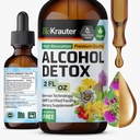 BIO KRAUTER 알코올 Detox Tincture - Liver Cleanse & Detox Formula - 우유 Thistle & Dandelion - Liver 지원 액체 추출물 - 알코올 및 설탕 무료 - Vegan Drops 2 Fl.Oz.