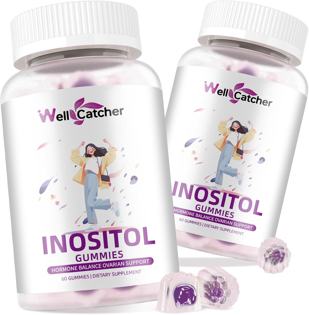 Inositol Gummies Myo-Inositol & D-Chiro Inositol 이상 40:1 비율 Omega-3 비타민 D3를 가진 Inositol 보충교재는 건강한 배란 주기 정규성 포도 풍미 2 팩을 지원합니다