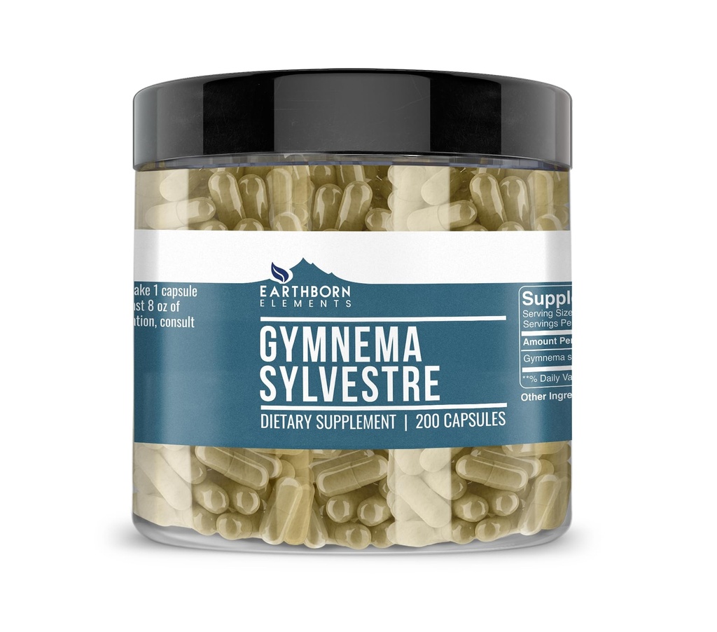 Earthborn 성분 Gymnema Sylvestre 200 캡슐, 순수한 & Undiluted, 첨가물 없음