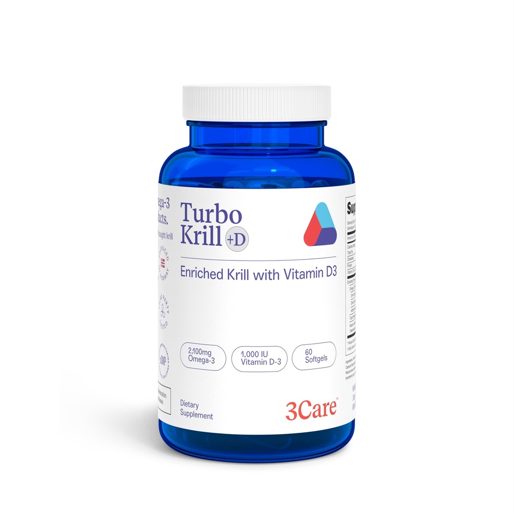 터보 크릴 2100mg [높은 농축] 크릴 오일 플러스 600 IU 비타민 D 오메가 3 보충 60 조사 Softgels