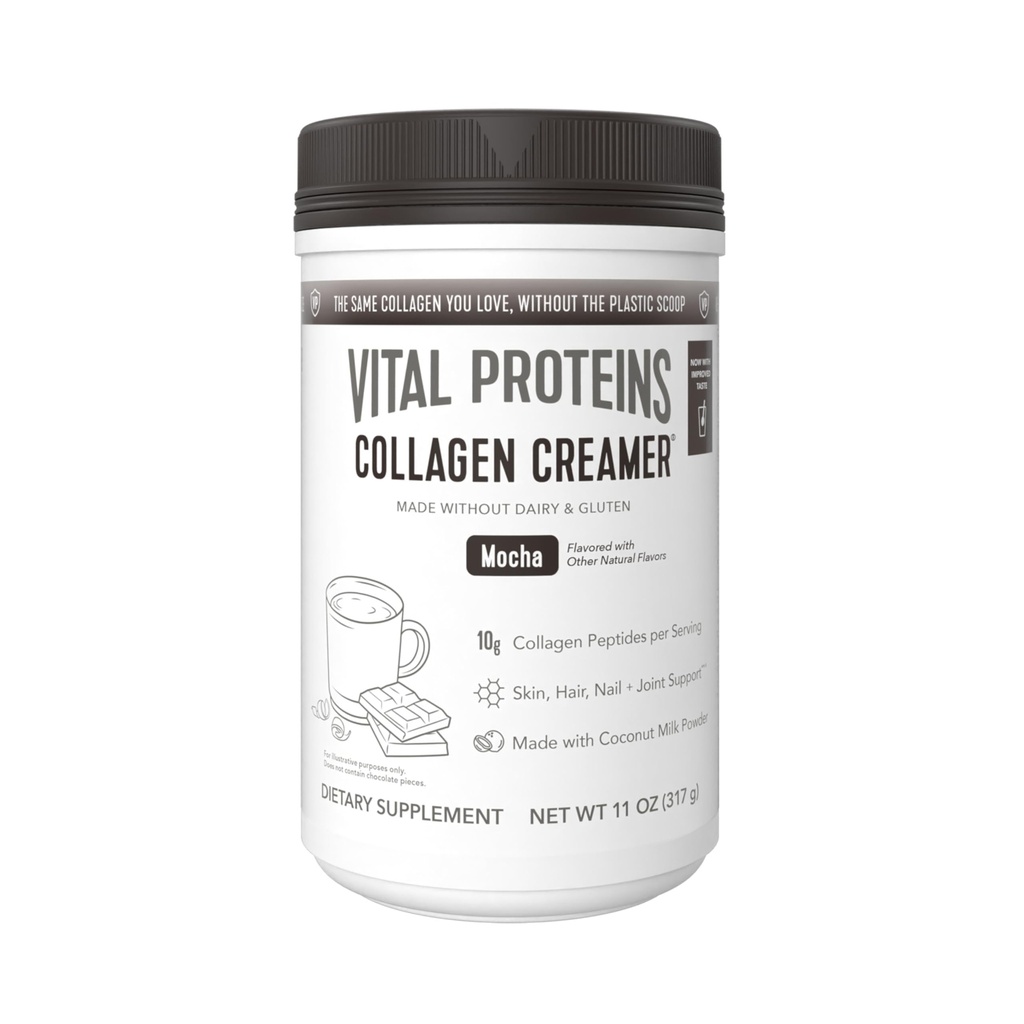 Vital Proteins 교원질 펩티드 분말 - 머리, 피부 & 못 지원을 위한 Mocha 커피 크림, 11.2 Oz