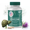 Choline Bitartrate 500MG - 프리미엄 콜린 보충제 - Liver Support Supplement & Gallbladder Supplements - Colina Suplemento 500 mg Orgánica - 메모리 및 초점을위한 두뇌 비타민 - 60 콜린 캡