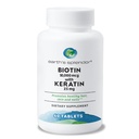 지구의 Splendor Biotin 10,000 mcg + Keratin 25mg는, 건강한 머리, 강한 못 및 피부 지원, 60 일 공급을 승진시킵니다