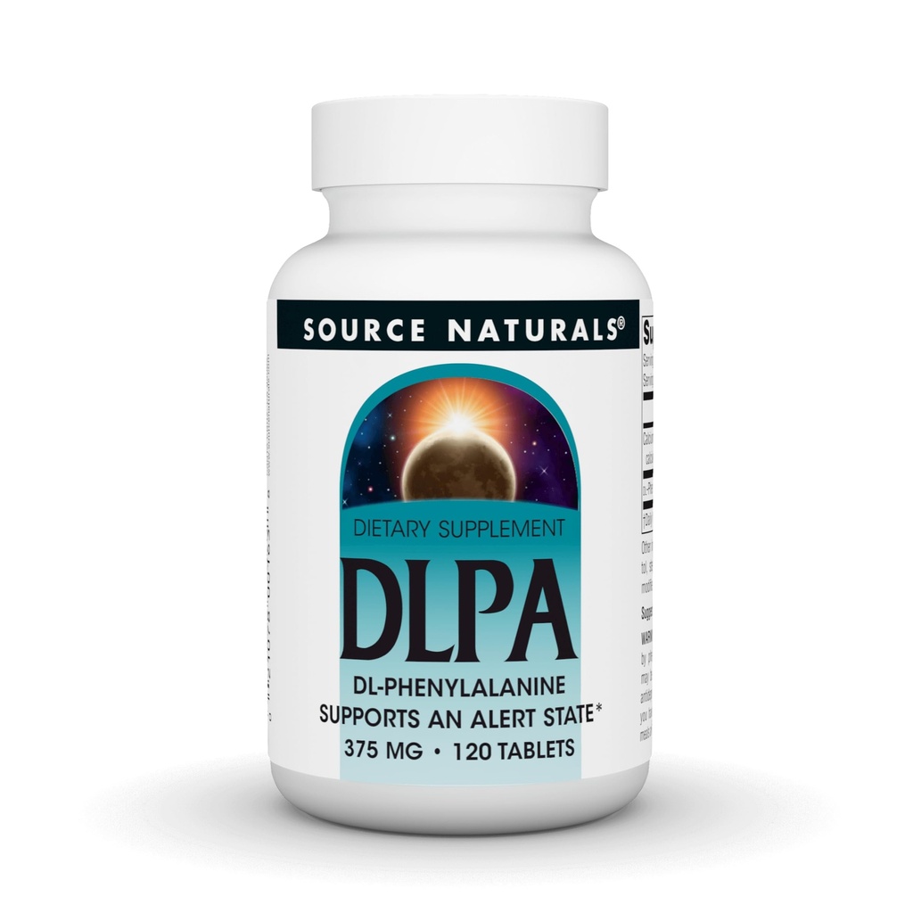 Source Naturals DLPA DL-Phenylalanine, Alert State* 지원 - 375 mg -120 정제