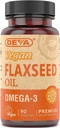 Deva Vegan 비타민 Flax 씨 오일, 500 MG, Vegan, 90 Vcap (4 팩)