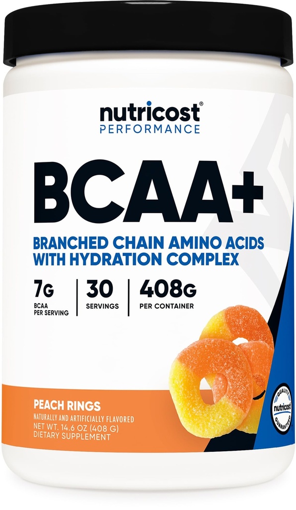 Nutricost BCAA + Hydration 분말 (복각 반지) 30 서빙 - Hydration Complex를 가진 분지된 사슬 아미노산 - 글루텐 자유로운, 비 GMO