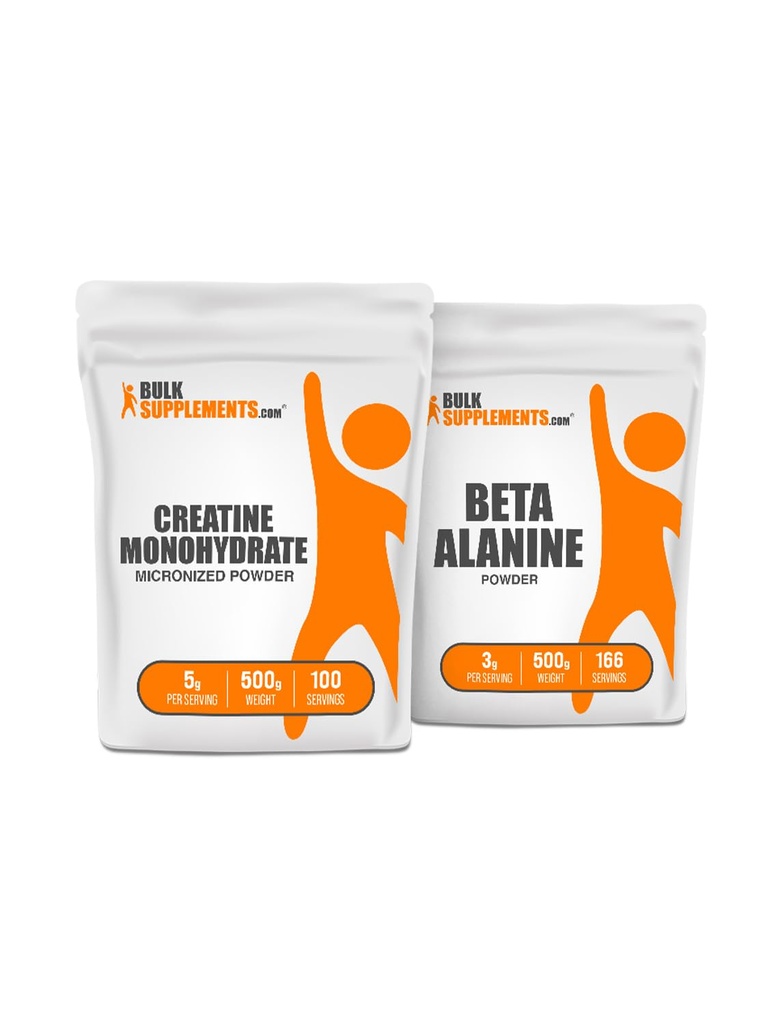 BulkSupplements 크레아틴 500g + 베타 알라닌 500g 번들