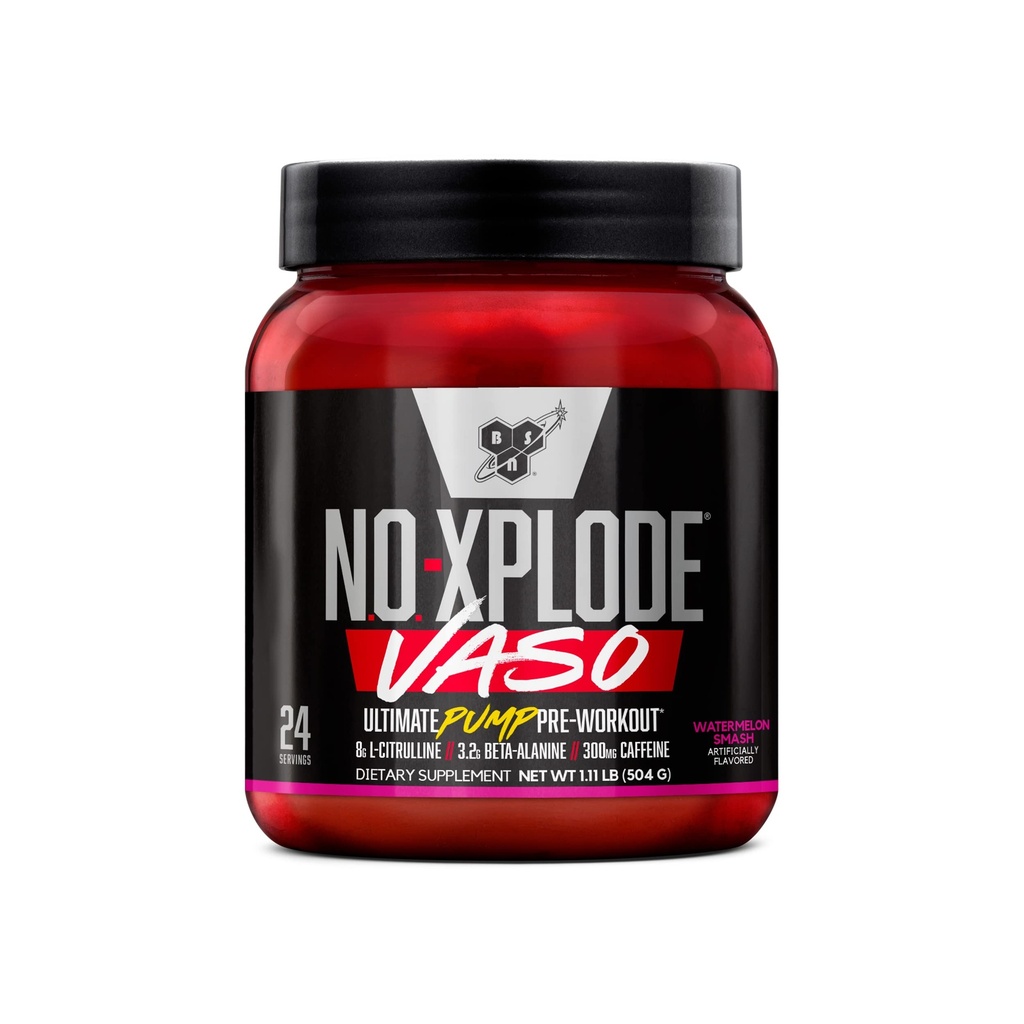 BSN N.O.-XPLODE Vaso L-Citrulline 및 3.2g Beta-Alanine 및 에너지, 풍미의 8g를 가진 전 운동 분말: 수박 Smash, 24의 서빙