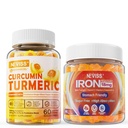 설탕 자유로운 심황 Curcumin는 성인을 위한 Gummies 550mg, 비타민 C를 가진 Vegan 철 Gummies 보충교재를 채웠습니다