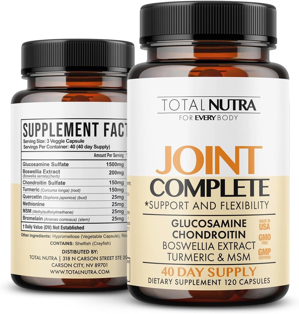 Glucosamine Chondroitin MSM Turmeric 2100mg - 합동 완전한 캡슐, 성인 손 뒤 무릎 Mobility를 위한 진보된 힘 합동 지원 보충교재 – 남자 & 여자를 위한 뼈 & 합동 건강 보충교재
